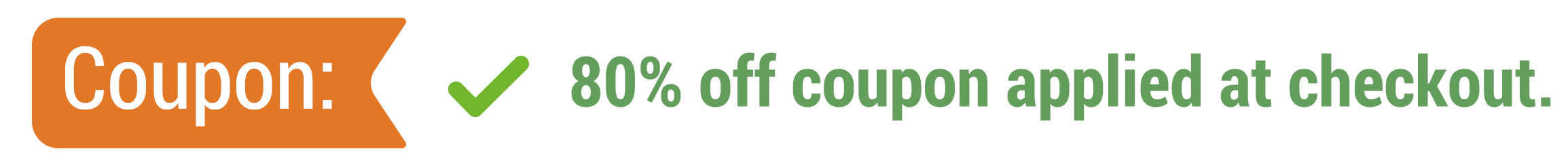 Coupon applied at Checkout
